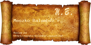 Meszko Balambér névjegykártya